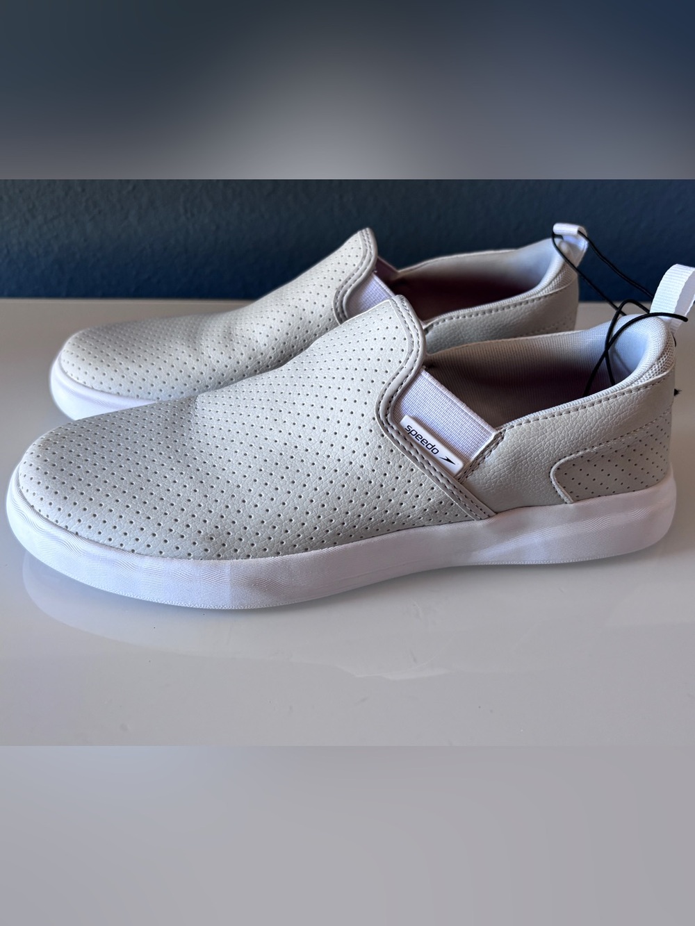 Speedo Women’s Hybrid Watercross Slip-On Shoes White Perforated NWT Sz 8